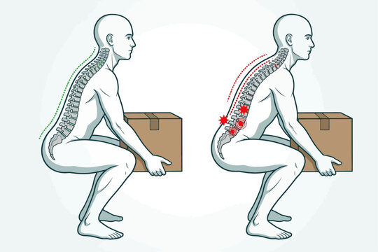 Ergonomic Manual Handling Correct and Incorrect Lifting Posture
