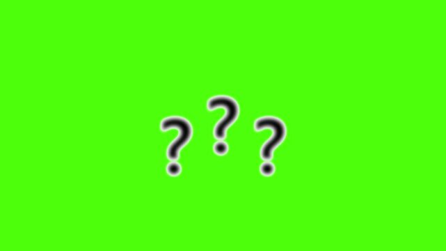 File #: commercialization mark animation, pop up question mark on green screen, Bk question mark confused