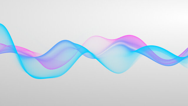 Abstract Elegant Smooth wave. Cyan Pink Flowing Wave Lines on White Background. Transparent Gradient Mesh Ribbons with Smooth Liquid Flow, Minimal Futuristic Technology Design.