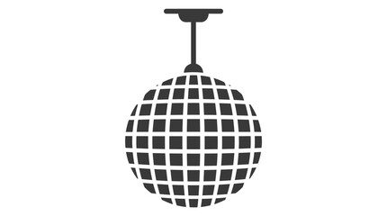 Obraz premium Disco Ball Hanging From Ceiling With White Background.