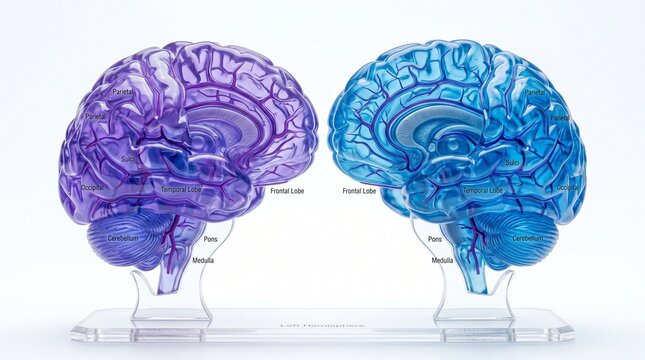 cerebellum frontal lobe temporal lobe parietal occipital sulci gyri cerebral cortex cerebral hemisphere pons medulla oblongata neural nervous system medical anatomy science
