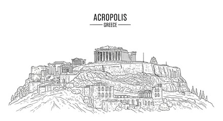 Naklejka premium Acropolis of Athens Greece Ancient Architecture.