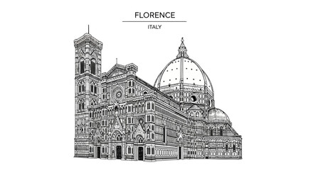 Obraz premium Florence Italy Cathedral Landmark Architecture.