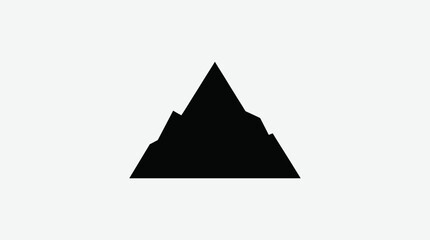 Fototapeta premium A minimalist black mountain range silhouette.