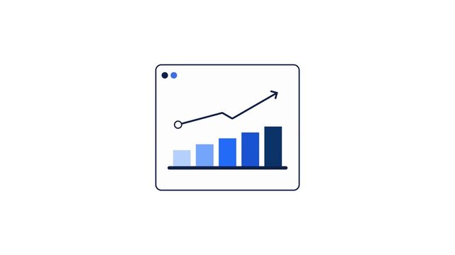 Financial Growth Chart with Floating Dollar Coin and Investment Analytics Animation