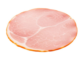 Fototapeta premium Single slice of delicious ham isolated on transparent background