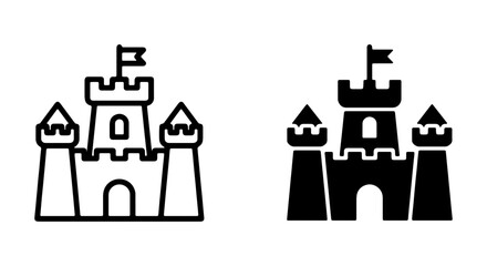 Castle Icons, Medieval Fortress Vector Set, Royal Palace Symbols, Fantasy Architecture Graphics © black man