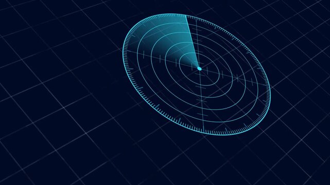 glowing radar screen and grid animation background. seamless loop video Digital technology.1