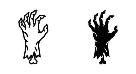 Fototapeta premium Zombie Hand Icons, Horror Hand Vector Art, Spooky Halloween Graphics, Undead Claw Silhouette