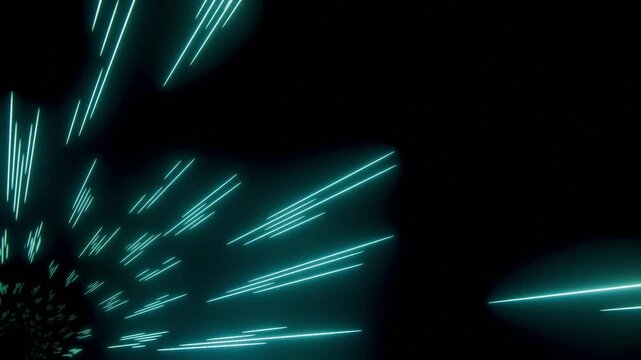 Glowing neon speed lines radiating from the left side anime effect loop background video

