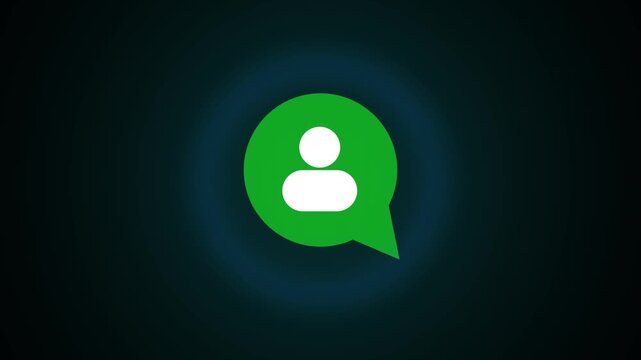 green and white color Massage icon animation on black background
