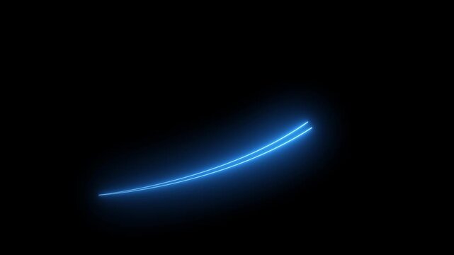 Abstract glowing neon swipe arrow. 4k animation. Down to up neon line arrow direction animation. Neon line raising business arrow on black background.on black backgraund .HD video animation.
