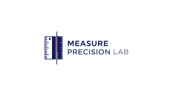 Clean logo design for a measurement or precision laboratory on a white background