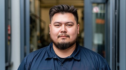 Obraz premium Middle Manager Burnout Young Multiracial Plus Size Man Exhausted
