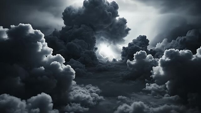 Dramatic Storm Clouds and Heavenly Light Breaking Through.