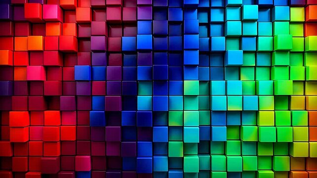 Digital color mosaic square abstract background