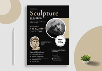 Sculpture Exhibition Flyer Layout
