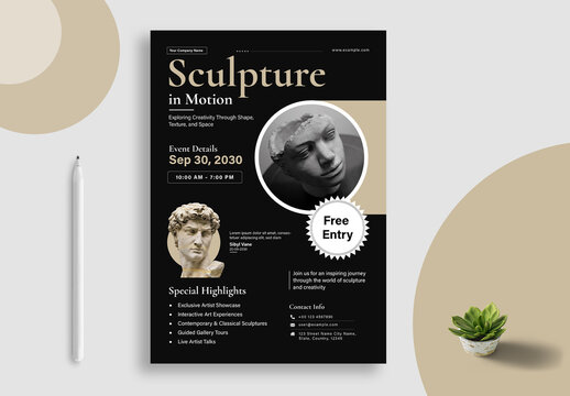 Sculpture Exhibition Flyer Layout