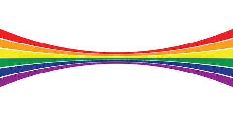 Fototapeta premium Abstract colorful pride month rainbow background vector. Vintage retro wallpaper with rainbow stripes and wavy lines. A color illustration suitable for posters, banners, decorative items and wall art