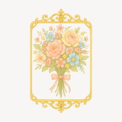 Obraz premium Vintage floral bouquet illustration