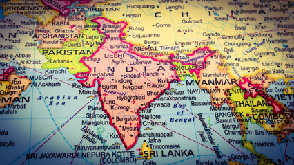 Map of india and surrounding countries in south asia © Photo Agency