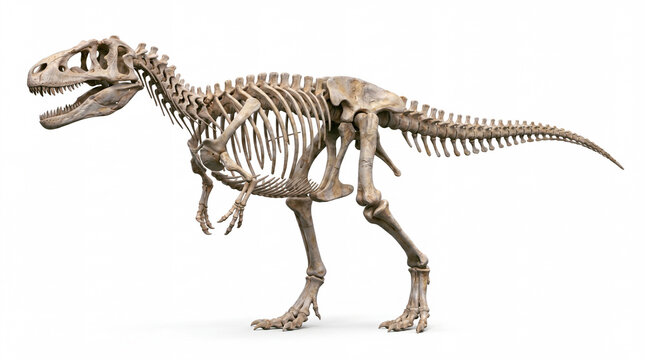 Megalosaurus bucklandii full skeleton reconstruction, scientifically accurate theropod fossil anatomy isolated on white background for paleontology and education.