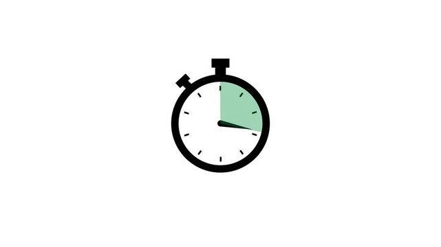 Digital 20-second stopwatch with green progress highlight isolated on white background