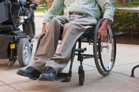 Man with a spinal cord injury sitting in a wheelchair
