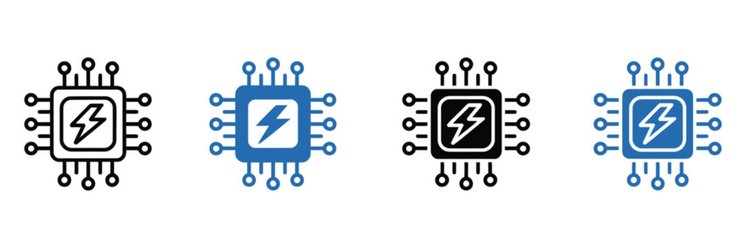Power System icon electrical energy infrastructure symbol for power generation distribution grid control and industrial electricity management concept, vector design