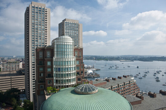 Buildings in a city, Rowes Wharf, Harbor Towers