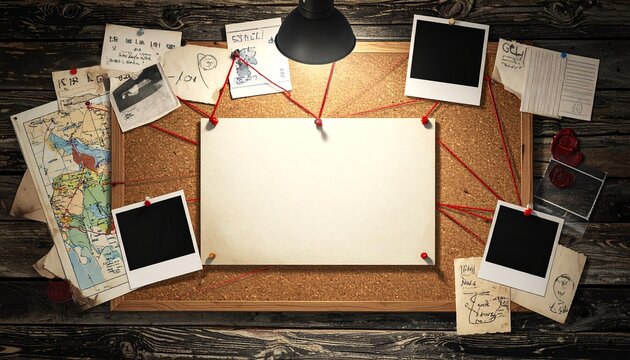 Detective Investigation Cork Board Workspace