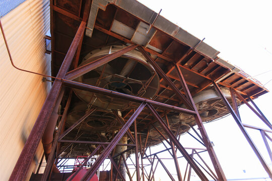 Chiller fans and scaffoldings at an electric cogeneration plant