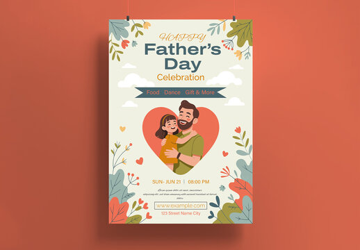 Happy Fathers Day Poster Template