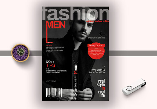 Men Fashion Magazine Cover Template