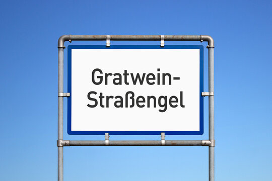Ortseinfahrt, Ortsschild, Gratwein-Stra&szlig;engel, Steiermarkt, &Ouml;sterreich, (Symbolbild)