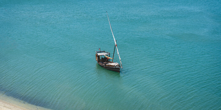 dhow in the sea