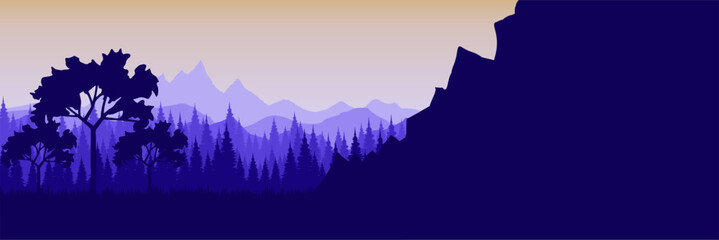 Fototapeta premium Flat vector background template featuring clean blue cliff and empty text area