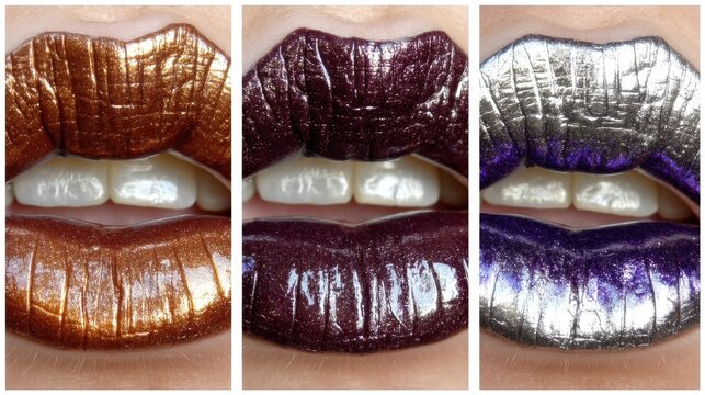 Glamorous Metallic Lip Colors for Fashion and Beauty Photography
