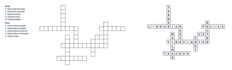 Fototapeta premium Blank crossword puzzles with clues on white background 