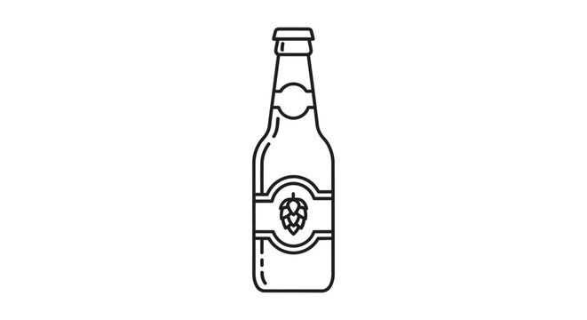 Bottle of beer with label.