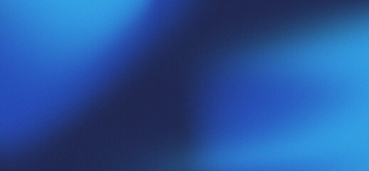 Obraz premium Vibrant deep blue and cyan color gradient abstract background with heavy noise grain texture creating a dynamic moody backdrop for artistic composition