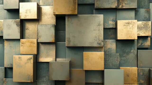 Shapes and colors come together in a modern art space. Different blocks create a unique pattern on the walls. The design focuses on simple elements that stand out