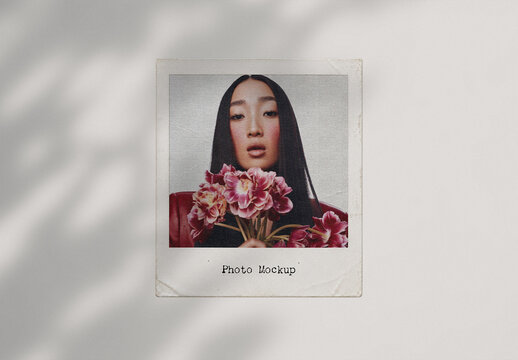 Realistic Instant Photo Mockup