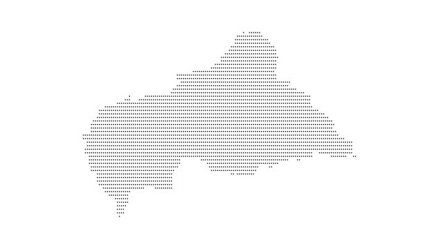 Central African Republic Country Map Vector Illustration with dotted, Border, and Geographic Shape Featuring National Territory Design for Travel, Cartography, Atlas, and Modern Graphic Use