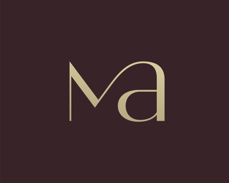 MA letter logo icon design. Classic style luxury initials monogram.