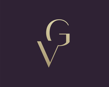 VG or GV letter logo icon design. Classic style luxury initials monogram.