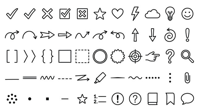 Icons of various functional symbols provide a comprehensive visual toolkit for modern digital interface design tasks.