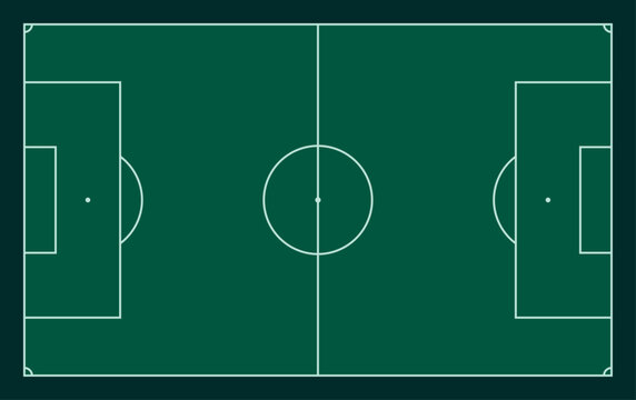 Soccer Field Football Pitch Top View Vector Illustration.