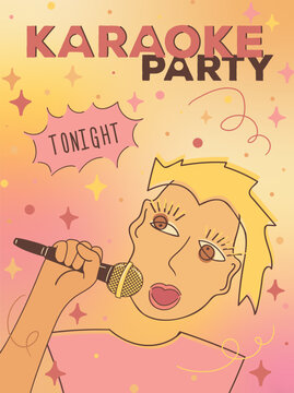 Quirky Hand-Drawn Karaoke Party Poster