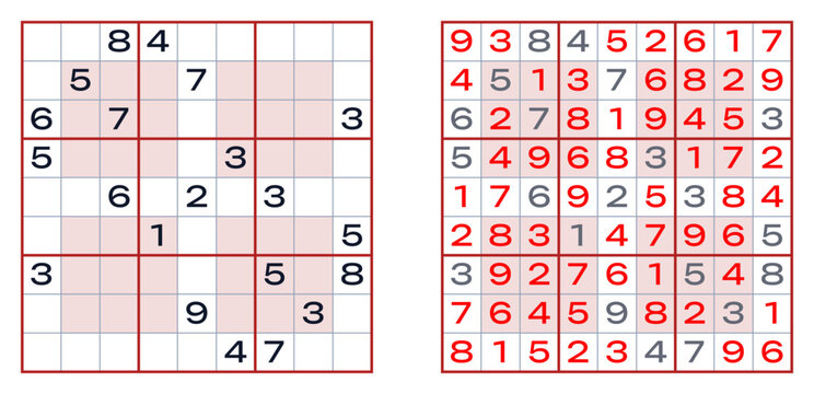 Expert-level Sudoku puzzle grid with additional fields and solution  